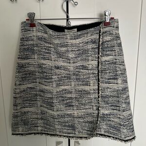 NWT Max Studio Nordstrom Rack Women’s NavyTweed Faux Wrap Short Skirt Size Large
